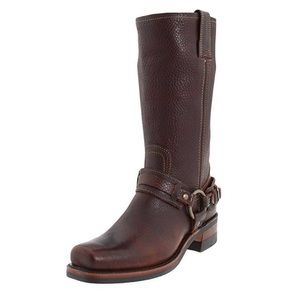 Frye Brown 77250 Belted Harness Leather Motorcycle Boots - Size 8